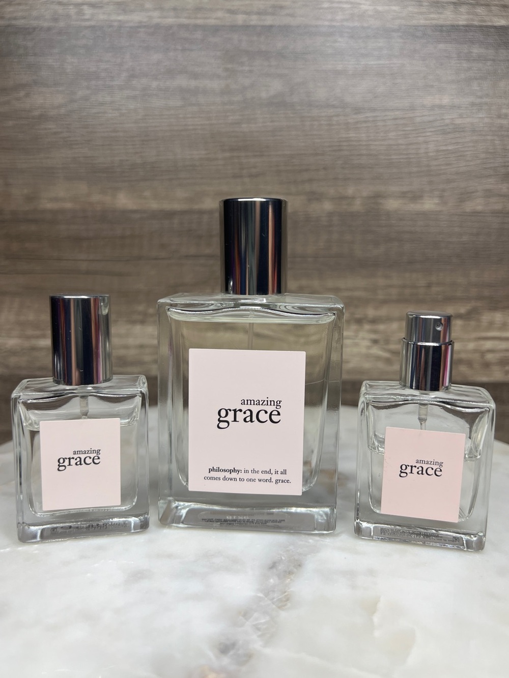 Philosophy Amazing Grace Eau de Toilette Perfume set of 3 (Full Size & Travel)